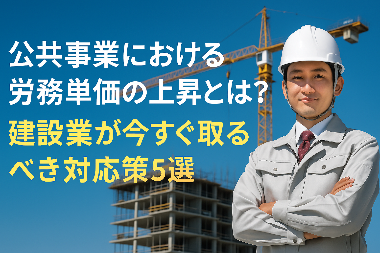 公共事業における労務単価の上昇とは? ― 建設業が今すぐ取るべき対応策5選 ―