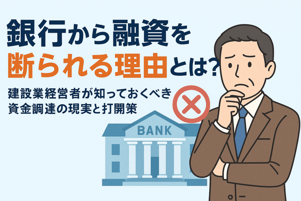 銀行から融資を断られる理由とは？建設業経営者が知っておくべき資金調達の現実と打開策
