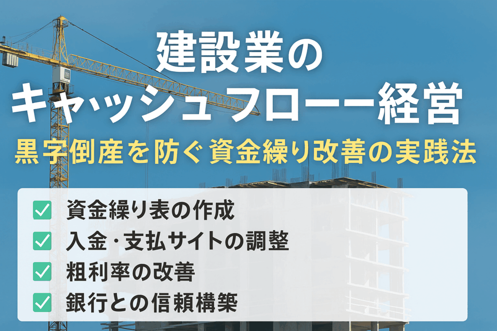 建設業におけるキャッシュフロー経営とは？資金繰り強化で会社を守る方法