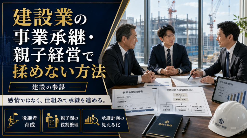 建設業の事業承継・親子経営で揉めない方法｜建設の参謀