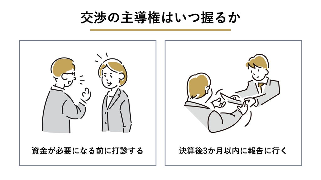 交渉の主導権はいつ握るか