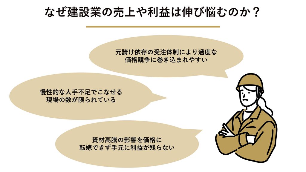 建設業の売上が伸び悩む理由